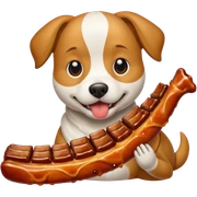 A dog eating rib sticker