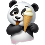 Panda eating ice cream sticker