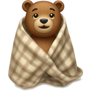 bear cozy in blanket sticker