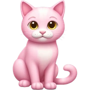 Cat "A pastel pink cat with glossy fur, big sparkling eyes, a glowing tail tip, and tiny heart-shaped sparkles floating around its body." sticker