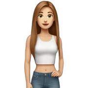 white-girl-with-long-straight-brown-hair-wearing-crop-top sticker