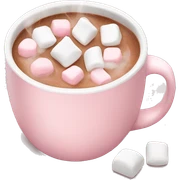 Light Pink mug of hot chocolate with marshmallows  sticker