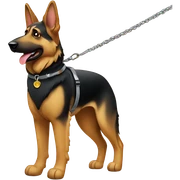 German shepherd on leash sticker