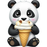 Panda eating ice cream sticker