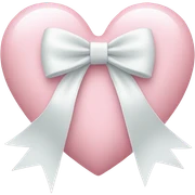Pastel pink heart with white bow sticker