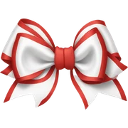 Red and white bow sticker