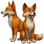 Renard et chien sticker