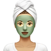 Lady with face mask spa beauty full face relaxing sticker