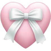 Pastel pink heart with white bow sticker