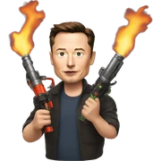 Elon musk holding flamethrower  sticker