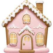 light pink and gold and white gingerbread house sticker
