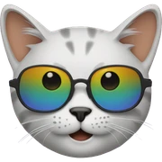 Cat with sunglasses sticker