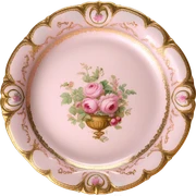 vintage rococo highly detailed pale pink plate sticker