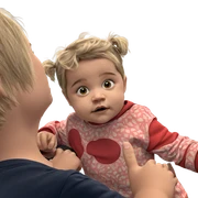 curious child gazing directly sticker