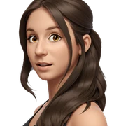 girl with long brown hair sticker