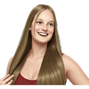 smiling girl with long hair sticker