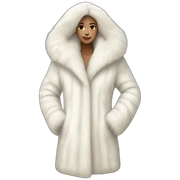 White fur coat sticker