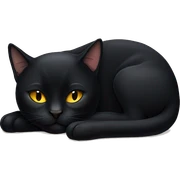 Black cat sleeping sticker