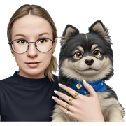 girl with dog and jewelry sticker