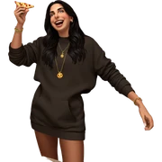 girl with pizza and jewelry sticker