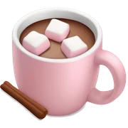 Light Pink mug of hot chocolate with marshmallows  sticker