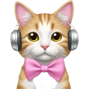 cute cat in pink bow sticker