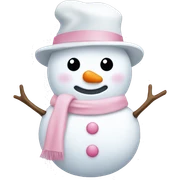 Cute white and light pink snowman sticker