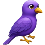 Purple bird sit on a book  sticker