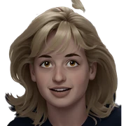 smiling blonde looking at viewer sticker