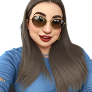 smiling girl with sunglasses sticker