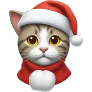 cat wearing santa hat sticker