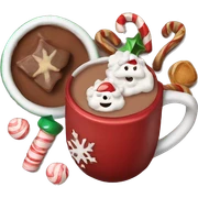 christmas hot cocoa with toppings sticker