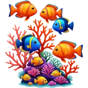 Tropical reef sticker