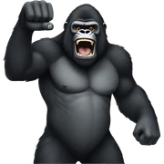 A gorilla waving his fist sticker