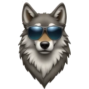 Wolf with Sunglasses sticker