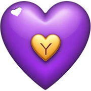 The Letter “Y” inside a Purple Heart sticker