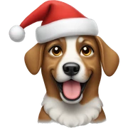 Dog with a christmas hat sticker