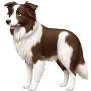 Brown and white border collie  sticker