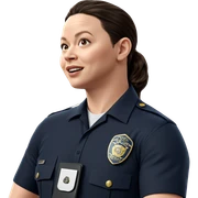 police officer with brown hair sticker