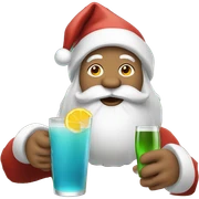 Santa with a drink sticker