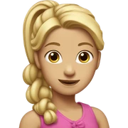 Girl whith blond hair and a pony sticker