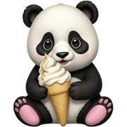 Panda eating ice cream sticker