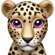 leopard with pink bow and pink eyes sticker