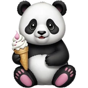 Panda eating ice cream sticker