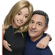 smiling girl and boy duo sticker