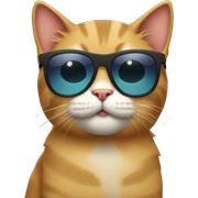 Cat with sunglasses sticker