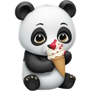 Panda eating ice cream sticker