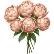 A bouquet of rose gold colored peonies sticker