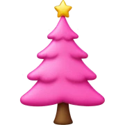 Pink Christmas tree sticker