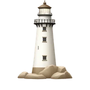 lighthouse withe & beige sticker